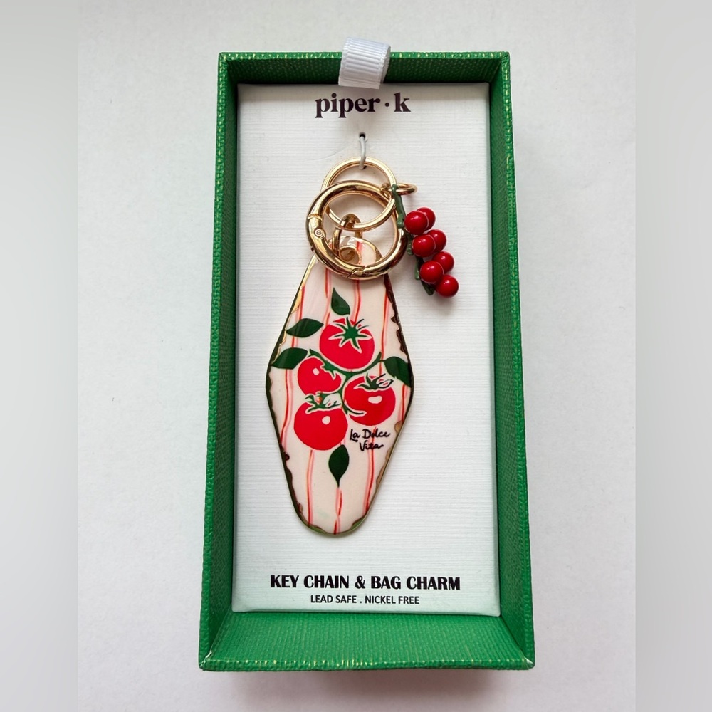 Piper K Cherry Tomato Key Chain & Bag Charm - La Dolce Vita ✨🍅